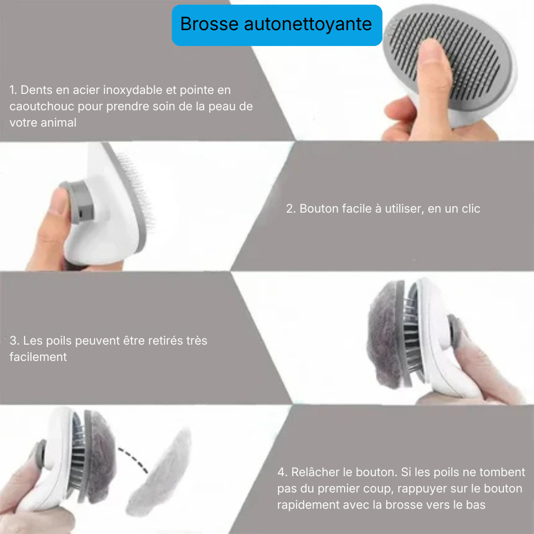 Brosse Anti-Poils – Élimine 95% des Poils Morts